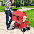 Passeggino per Cani Pieghevole Rosso 82x47x101 cm 