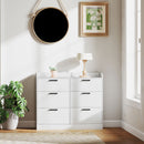 Cassettiera 6 Cassetti Piano con Bordi Rialzati 110x40x88 cm in Legno Bianco 