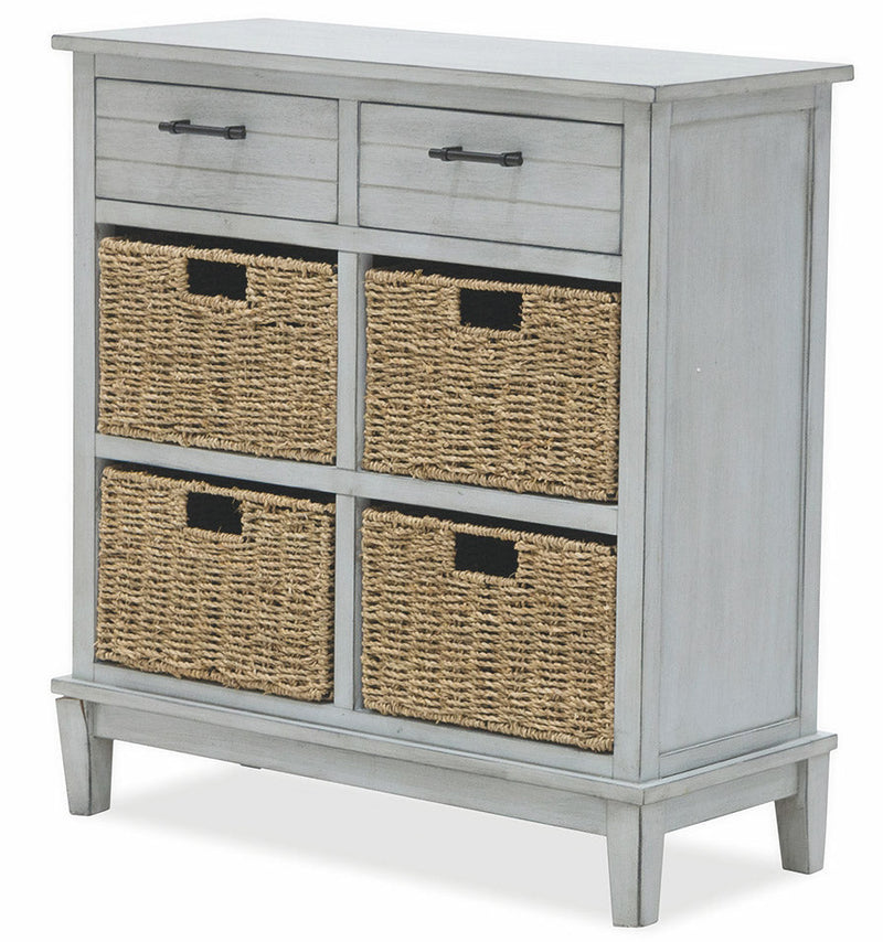 Mobile 2 Cassetti 4 Ceste 73,5x32x78 cm in Legno Soriani Grigio Anticato