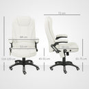 Sedia da Ufficio 68x72x110-120 cm Reclinabile Massaggiante Telecomando in Tessuto Effetto Lino Crema      