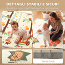Tappeto Gioco per Bambini 0-3 Anni 200x150x1,5 cm a Tema Foresta Pieghevole e Reversibile in XPE Multicolore      
