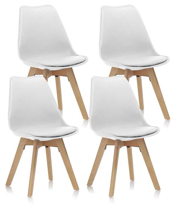 Set 4 Sedie 48,5x47x81,5 cm in Similpelle Bianco sconto