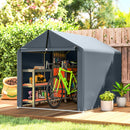 Tenda Garage 162x221,5x163 cm con Copertura Rinforzata Impermeabile e Ingresso Zip in Acciaio Zincato Grigio      