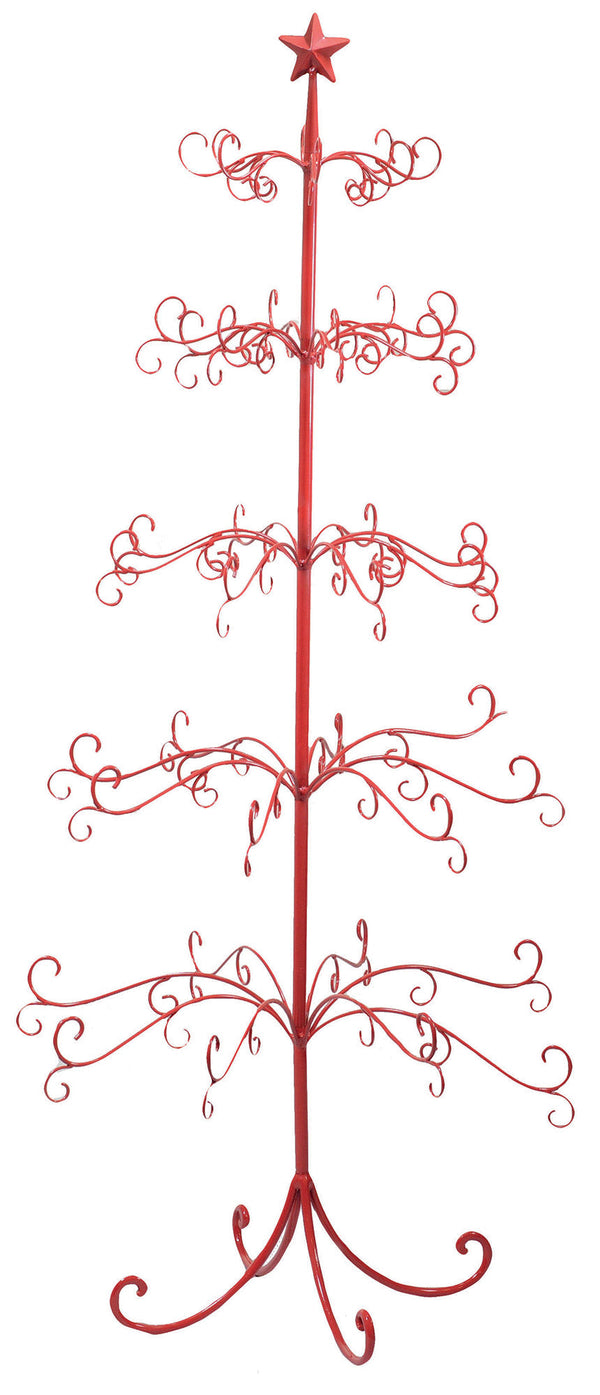 sconto Albero di Natale in Metallo Ø70x154cm Rosso
