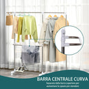 Stender Porta Abiti Estensibile 93-172x42x95-162,5 cm in Acciaio