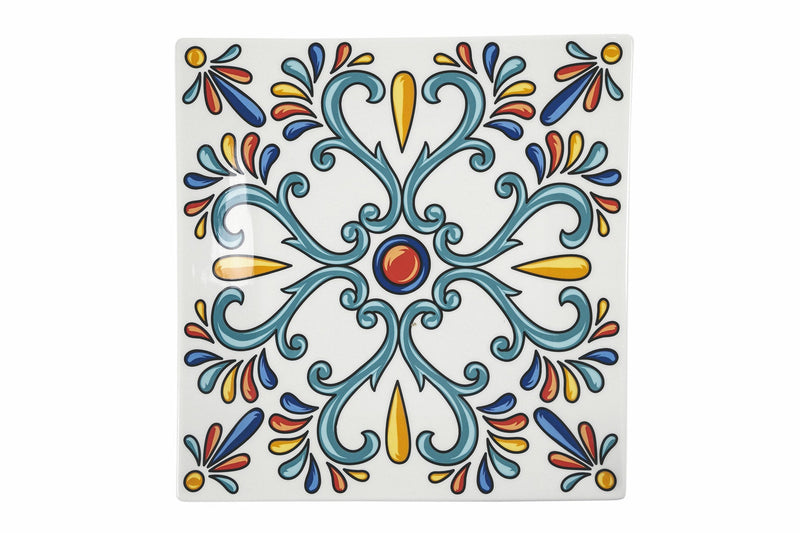 Set 6 Piatti Piani Quadrato in Porcellana 30 cm Villa d'Este Home Tivoli Barrio