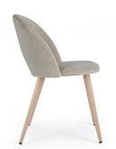 Set 4 Sedie 53x60x82 cm in Poliestere Effetto Velluto Tortora