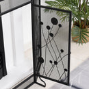 Parascintille con Antine 125x80 cm per Camino a Legna in Metallo  Nero