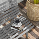 Panchina da Esterno 123x67x79 cm a 2 Posti a Doghe in Alluminio Grigio      