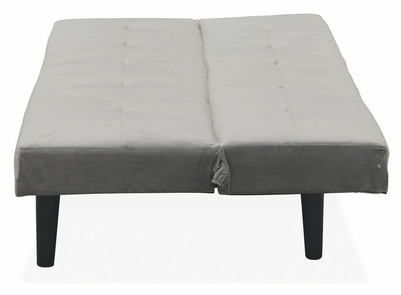 Divano Letto 2 Posti 166x77x65,5 cm in Velluto Soriani Grigio Chiaro