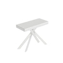 Consolle Allungabile 90-300x40x77 cm Saki Evolution Bianco Frassino Gambe Bianche 