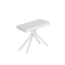 Consolle Allungabile 90-196x40x77 cm Saki Small Evolution Bianco Frassino Gambe Bianche 