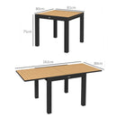 Tavolo da Giardino Allungabile per 4-6 Persone 81/162x80x75 cm in Alluminio con Piano a Doghe Giallo
