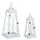 Set 2 Lanterne Cross Cuore Piramide Bia in Metallo