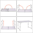 Tavolo Campeggio Picnic Pieghevole con Maniglia per Trasporto Altezza Regolabile