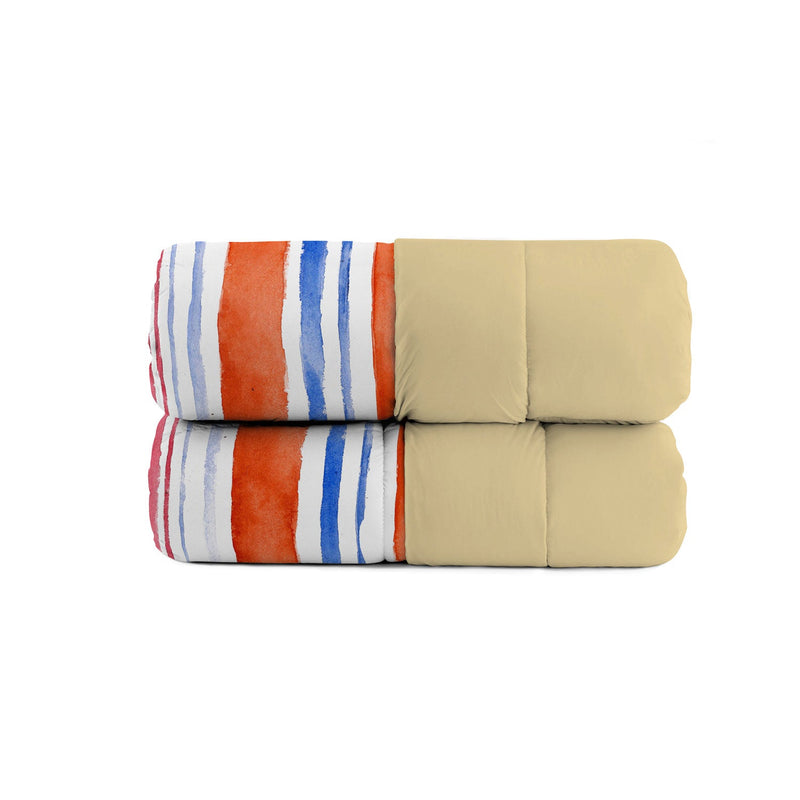 Trapunta Invernale Stampata in Microfibra 200gr Double Face Strisce Varie Misure