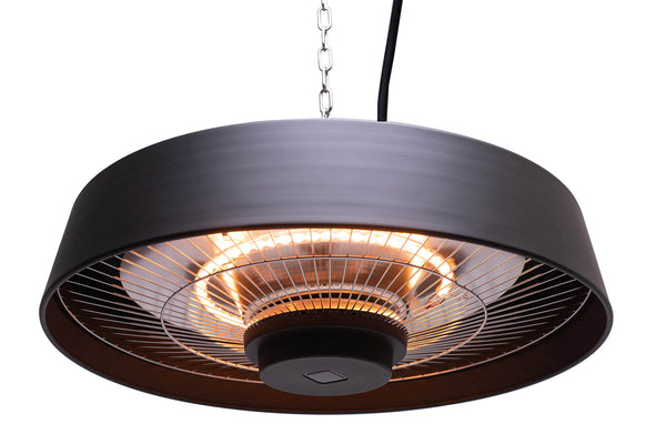 online Stufa Elettrica ad Infrarossi Ø48,5 cm a Sospensione da Soffitto 2000W con Telecomando Nera