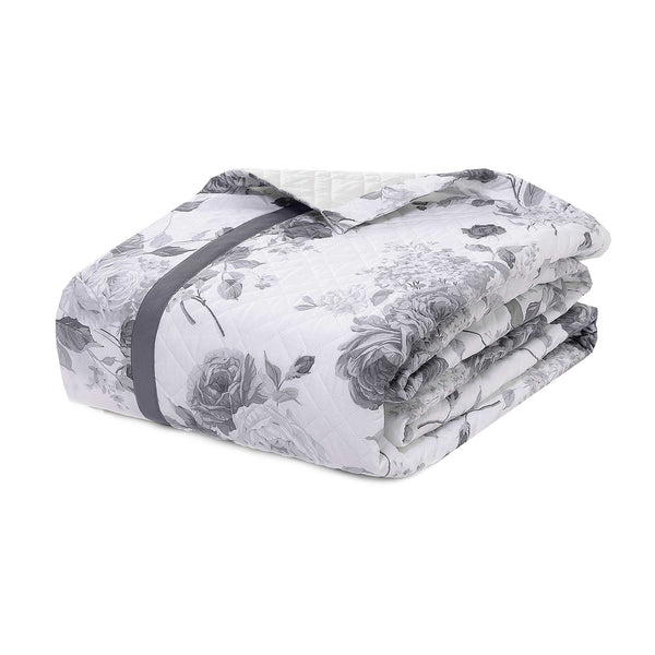 sconto Trapuntino Matrimoniale con Stampa in Percalle di Cotone 100gr Garrini Lauren Grigio