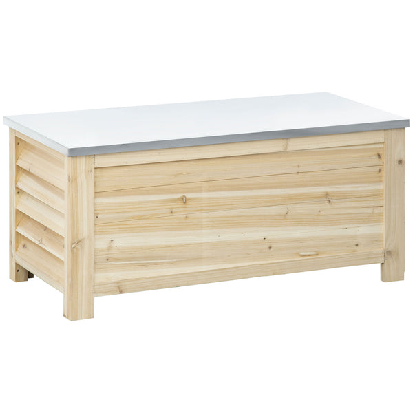Baule da Esterno 110x50x50 cm Capacità da 155L con Coperchio e 2 Ammortizzatori in Metallo e Legno acquista