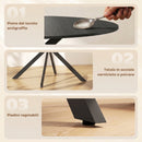 Tavolo da Pranzo Rotondo Stile Industriale Ø120x75 cm con Piano in Truciolato e Gambe a Croce in Acciaio Nero      
