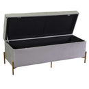 Panca Contenitore 115x40xh45 cm in Tessuto Velluto Grigio