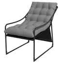 Poltrona da Giardino con Cuscino Imbottito 62x110x88 cm in Acciaio e Poliestere Grigia e Nera
