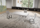 Tavolo Allungabile 160-264x90x74 cm Niket Bianco Frassino Gambe Bianche