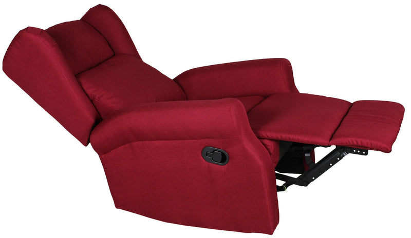 Poltrona Relax Manuale Reclinabile in Tessuto Vandi Bordeaux