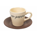 Set 6 Tazzine da Caffè con Piattino e Stand Ø6x6 cm in Gres VdE Tivoli 1996 Shades of chocolat