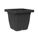 Vaso Quadrato Indoor e Outdoor Tera Nazca Ash 45x45 cm in Plastica Riciclata Antracite 