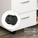 Mobile TV in Legno 2 Cassetti e 1 Anta Bianco 60x65x35 cm 