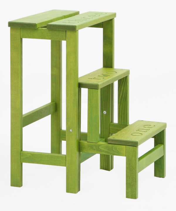 sconto Sgabello Scaletta 60x40x46 cm in Legno Verde Acido