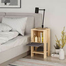 Comodino 1 Anta 30x30x55 cm in MDF Ema Rovere Antracite