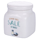 Barattolo Sale Fino 9,5x9,5x12 cm in New Bone China VdE Tivoli 1996 Le Travisate Bianco