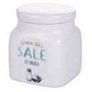 Barattolo Sale Fino 9,5x9,5x12 cm in New Bone China VdE Tivoli 1996 Le Travisate Bianco