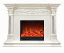 Camino Elettrico da Pavimento 116x150x33 cm Effetto Fiamma 1500W Marseilles Bianco
