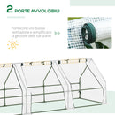 Serra da Giardino a Tunnel con Porte a Cerniera 270x90x90 cm in Polietilene Bianco