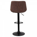 Set 2 Sgabelli 50x44x58/78 cm in Similpelle Base Nera Moka