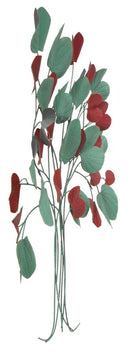 Pannello Albero Bix 105x6,5x94 cm in Ferro Rosso e Verde