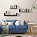 Set 3 mensole a forma di u 30-40-50 cm Portaoggetti da parete Neri