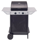 Barbecue a Gas GPL 2 Bruciatori 2 Ripiani Laterali Nero