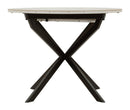 Tavolo da Pranzo Allungabile Martin Ø100x75 cm in Metallo e Ceramica Nero e Bianco      
