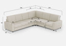 Divano Angolare 6 Posti 286x246x85 cm Sakar in Tessuto Latte