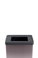Pattumiera Alta 54L Interno Esterno Keter Verto Recycle 43,5x26,5x68,7 cm con Bordo Copri Sacco in Plastica Rosa Perla      