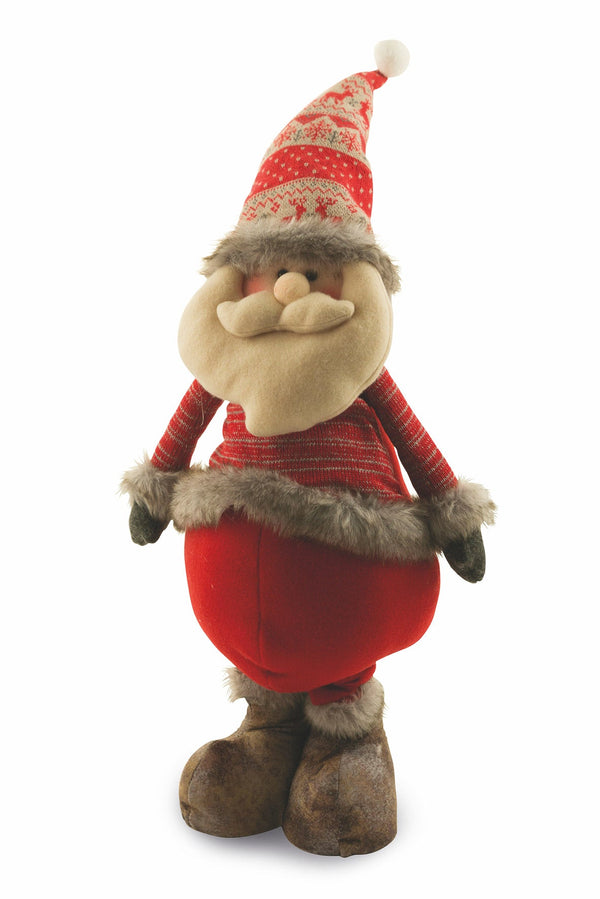 Pupazzo Babbo Natale in Stoffa Gambe Allungabili H90 cm Soriani prezzo