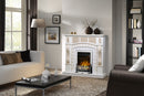 Camino Elettrico da Pavimento 112x115x30 cm Effetto Fiamma 2000W Amsterdam & Galileo Silver Noce