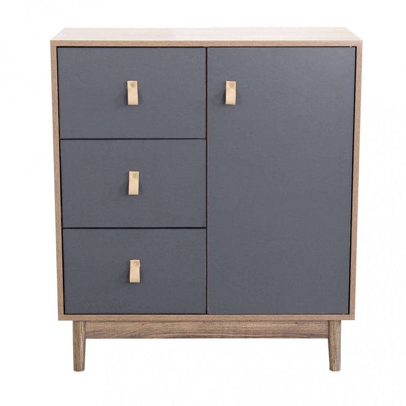 Mobiletto Joris 80x39x90 h cm in Legno Grigio