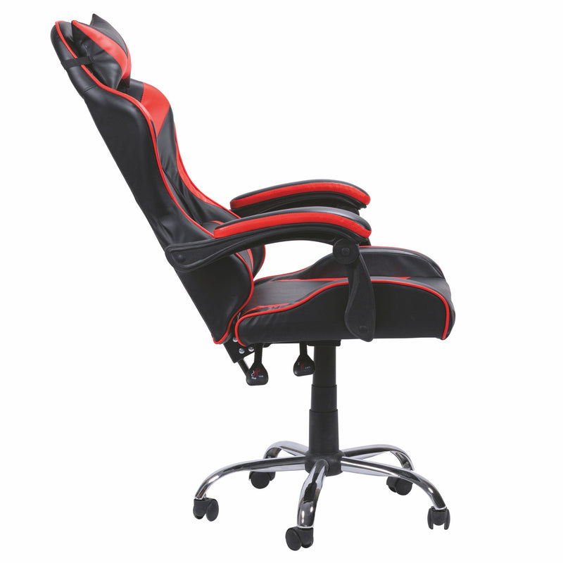 Sedia da Gaming 61x56x123 cm in Similpelle Nera e Rossa