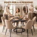 Tavolo da Pranzo Rotondo Ø120x75 cm per 4-6 Persone Stile Industriale in MDF e Metallo Marrone Rustico e Nero      