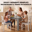 Tavolo da Pranzo Quadrato per 4 Persone 80x80x75 cm in Truciolato Grigio Effetto Legno      